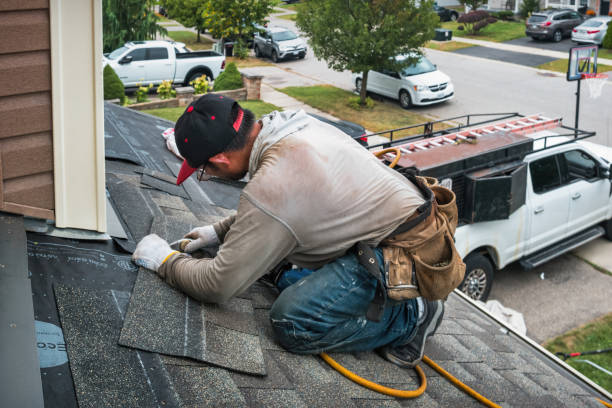 Professional Roof Replacement technician working in Dedham, IA